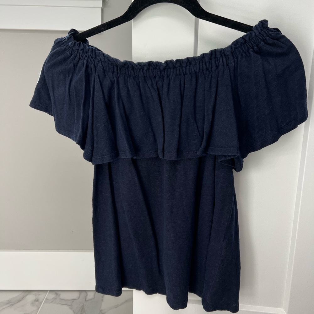 Banana Republic Navy Off The Shoulder Blouse/shirt Size XS